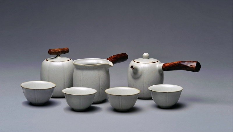 【台客藍】金瓜茶具組- 雲山青釉色 - 茶壺/茶杯/茶具 - 其他材質 多色