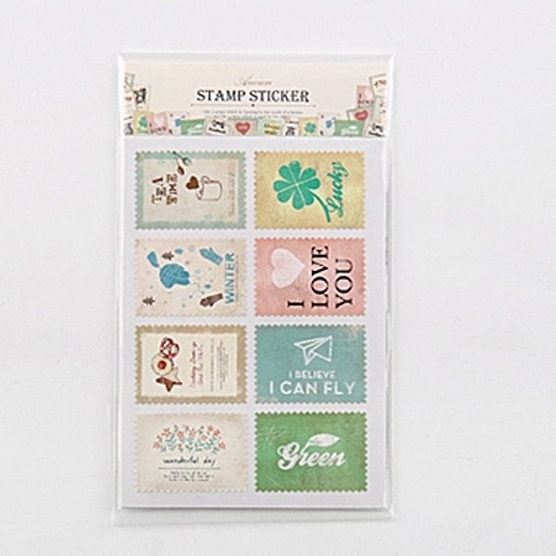 Ancien retro stamp _04 Happiness, E2D50779 - สติกเกอร์ - กระดาษ หลากหลายสี