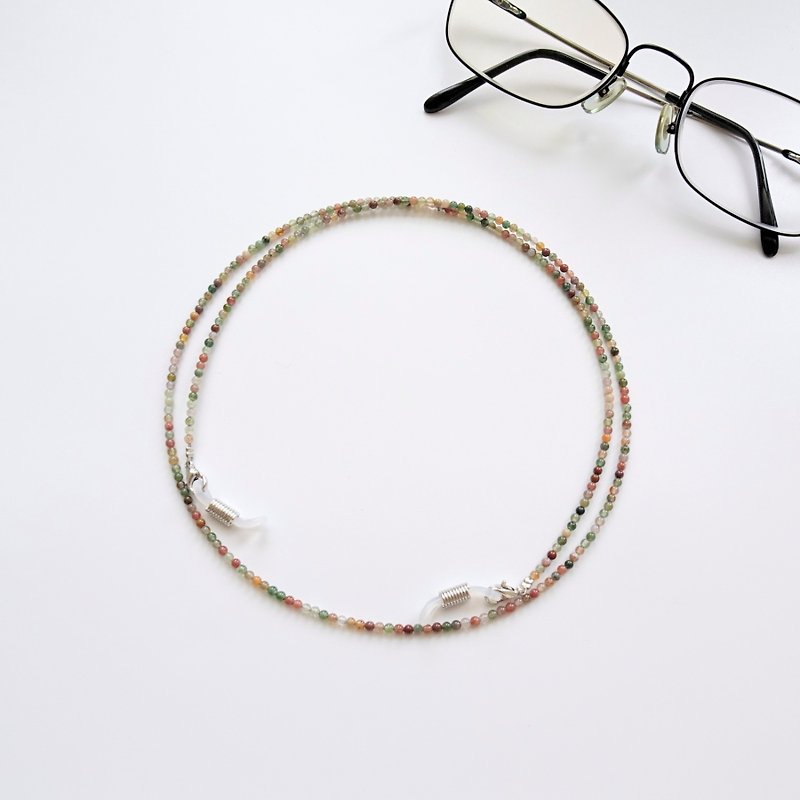 Indian Agate Beaded Eyeglasses Holder Chain - Gift for Mom & Dad - Necklaces - Semi-Precious Stones Multicolor