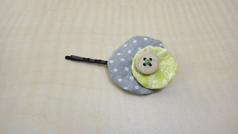 Size round hairpin - gray water jade and green leaves - Hair Accessories - Other Materials Green