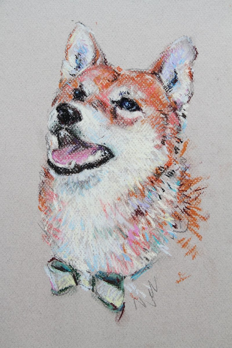 An artist creates a pastel painting according to your pets. ( includes frame, single pet ) - ภาพวาดบุคคล - กระดาษ หลากหลายสี