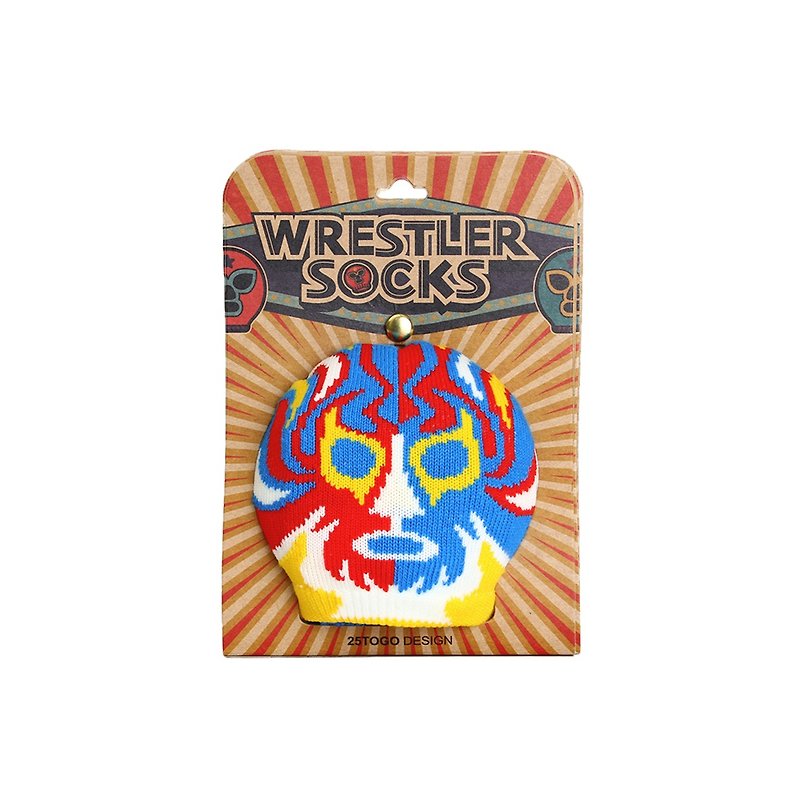 RESTLER SOCKS Wrestler Mask Socks_Sky Blue Clown - ถุงเท้า - วัสดุอื่นๆ หลากหลายสี
