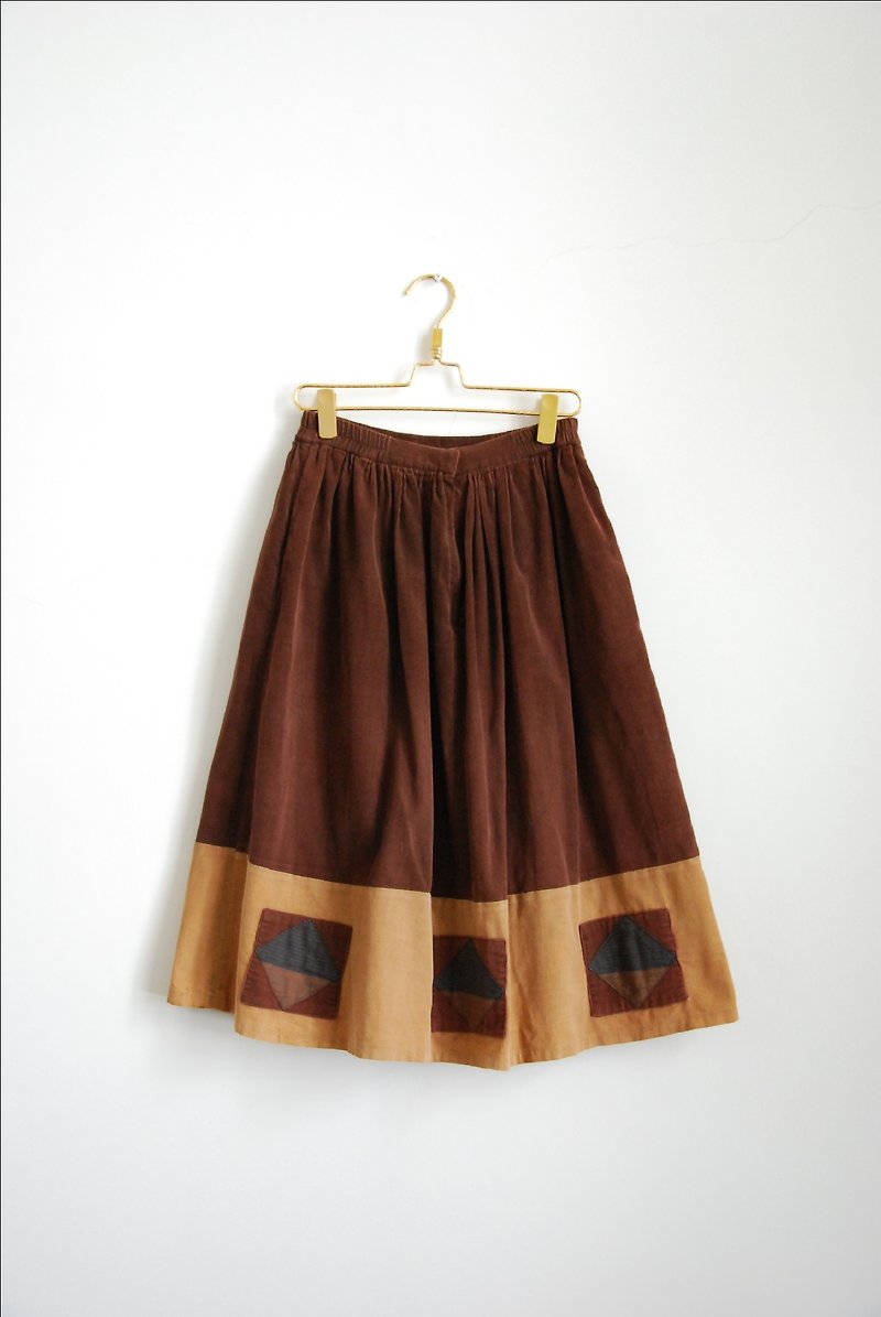 Patchwork corduroy skirt - กระโปรง - วัสดุอื่นๆ 