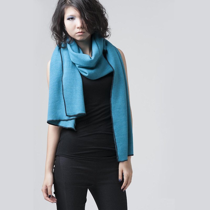 【SCARF】多穿式圍巾 - スカーフ - その他の素材 ブルー