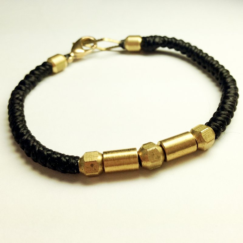 Black Carnival (Men's Extra Thick Limited Edition). ◆ Sugar Nok ◆ Simple series of hand-knitted Wax Bronze wire Bracelet - Bracelets - Waterproof Material Black