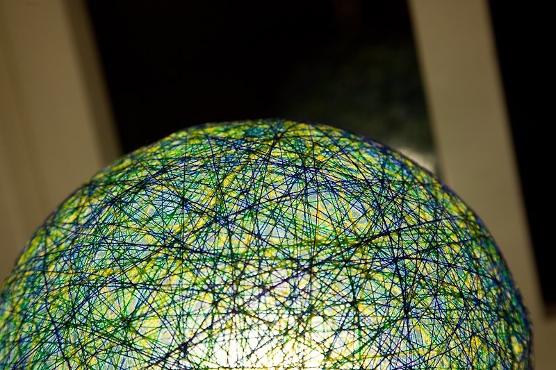 【モネ】手編みのボールランプシェード - 照明・ランプ - その他の素材 グリーン