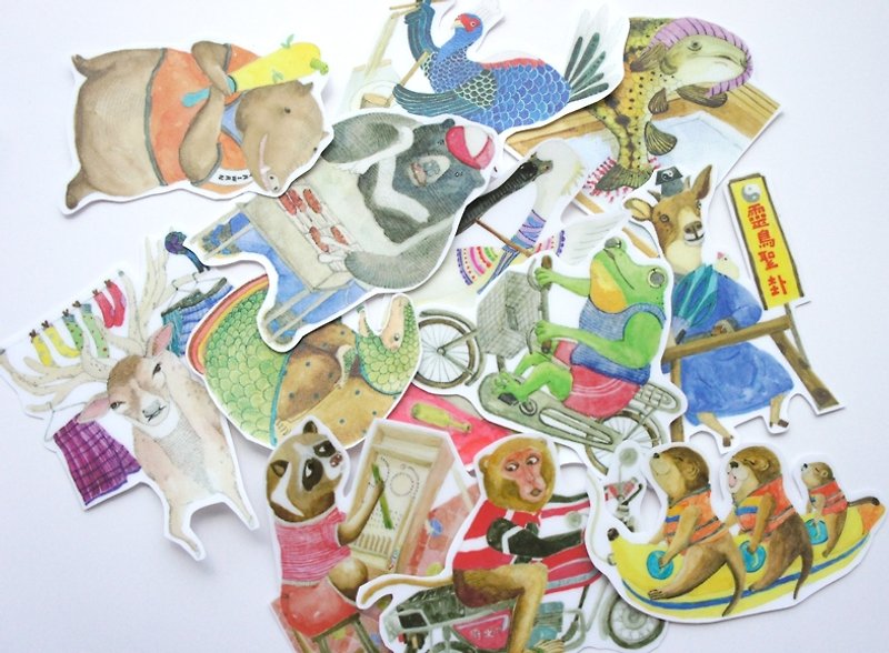 Sewing ball endemic to Taiwan Stickers (set 12) - Stickers - Paper Multicolor