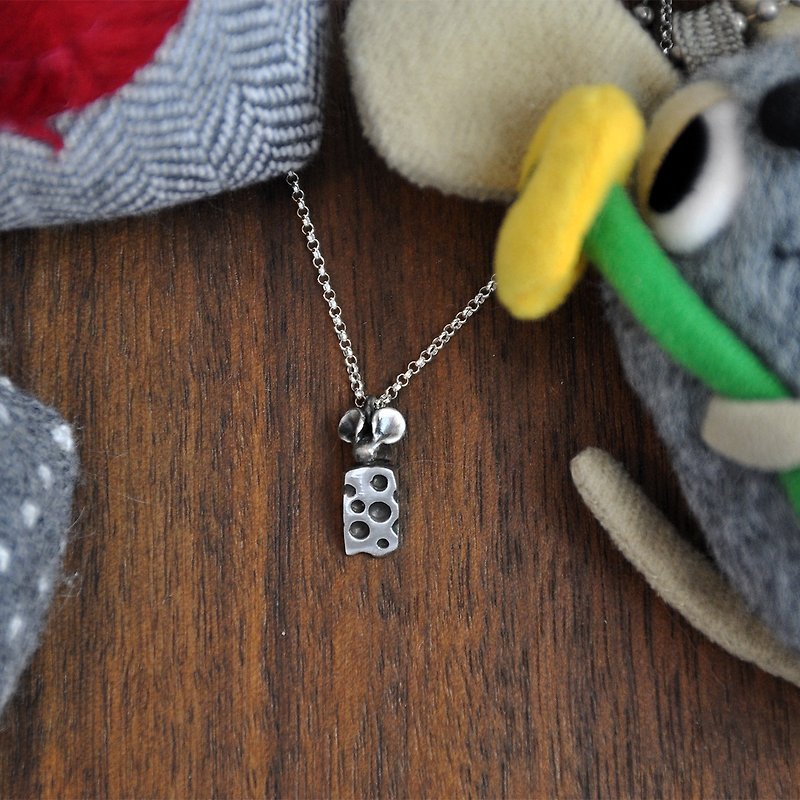 Fairytale Mouse Cheese 925 Silver - Necklaces - Silver Silver