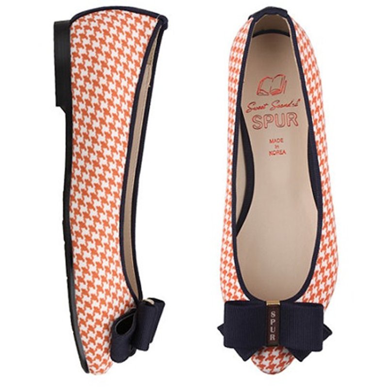 【Korean brand】SPUR Hound ribbon flats FS7015 NAVY - รองเท้าลำลองผู้หญิง - วัสดุอื่นๆ 