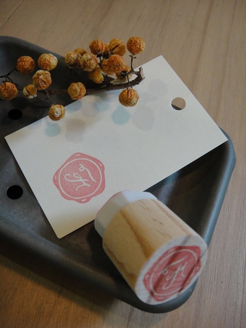 Hand-made rubber stamp- Wax seal (No. 1 F) - Other - Other Materials Red