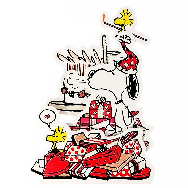 Snoopy 我在吹蠟燭【Hallmark 立體卡片生日祝福】 - 心意卡/卡片 - 紙 紅色