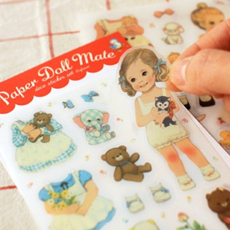 [South Korea] Afrocat paper doll mate sticker (transparent substrate) PDA sticker 6 life mood imports - Stickers - Other Materials 