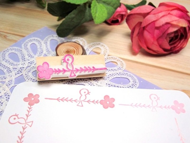 Apu handmade stamp practical cute flower branch bird lace stamp hand account stamp - Stamps & Stamp Pads - Rubber 