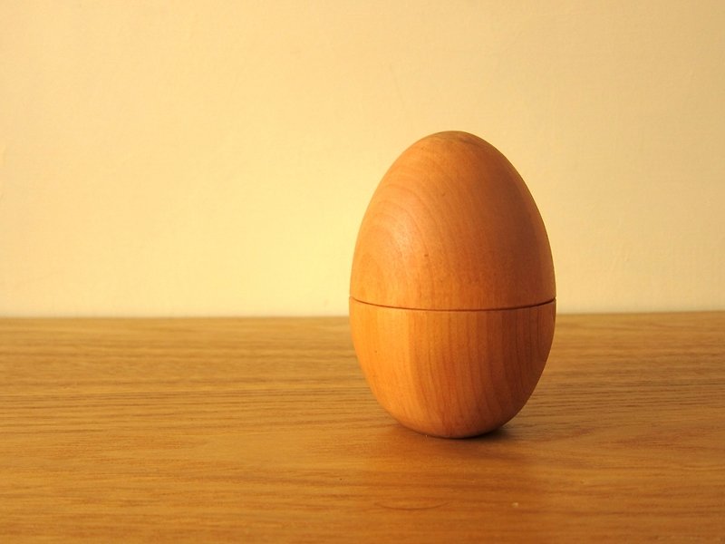 東歐手工木製蛋形置物盒 - ตกแต่งต้นไม้ - ไม้ สีส้ม