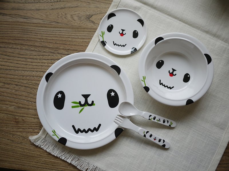 mixmania pudgy black and white panda Shipping tableware shipped free combination - ถ้วยชาม - วัสดุอื่นๆ ขาว