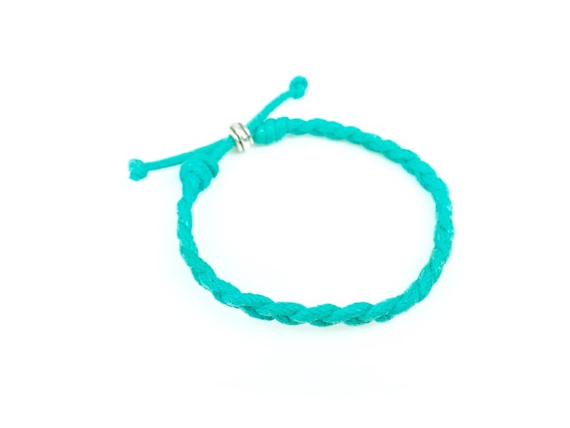 "Green Lake twist braided rope bracelet" - Bracelets - Cotton & Hemp Green