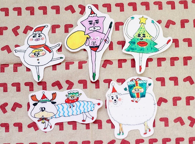 Christmas dynamic character sticker pack - Stickers - Other Materials Green