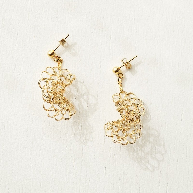 Tsunagari (s) Earrings - ต่างหู - โลหะ สีทอง