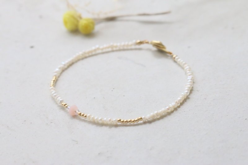 Opal bracelet-green grass- - Bracelets - Gemstone Pink