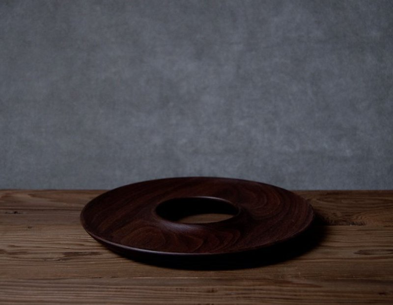 高橋工芸クルミのデザート皿KAKUDOベーグルプレートウォルナット - 小皿 - 木製 ブラウン