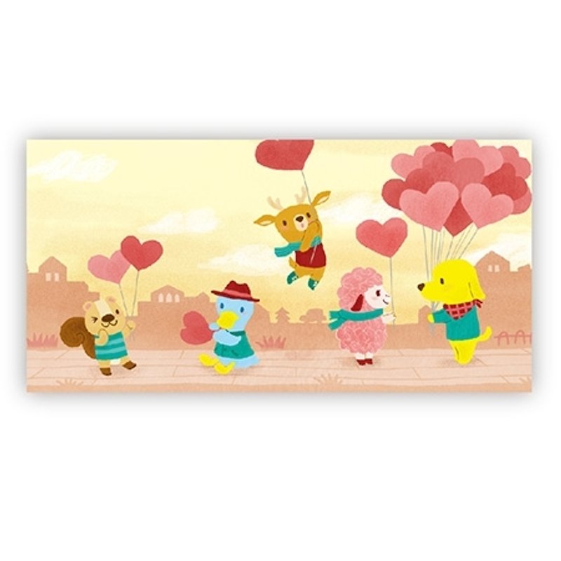 [Poca] Illustrated postcard: Spread joy and love (No. 42) - Cards & Postcards - Paper Multicolor