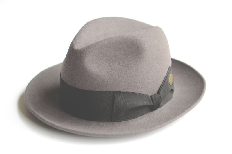 羊毛 帽子 灰色 - 獨家販售日本Gimixed大帽沿寬帶紳士帽/MS FEDRA Wool HAT/ウールハット