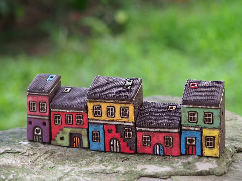 【彩繪村 Colorful Village 】- 手繪童話小陶屋 5件合購 售完不再補 - 擺飾/家飾品 - 其他材質 