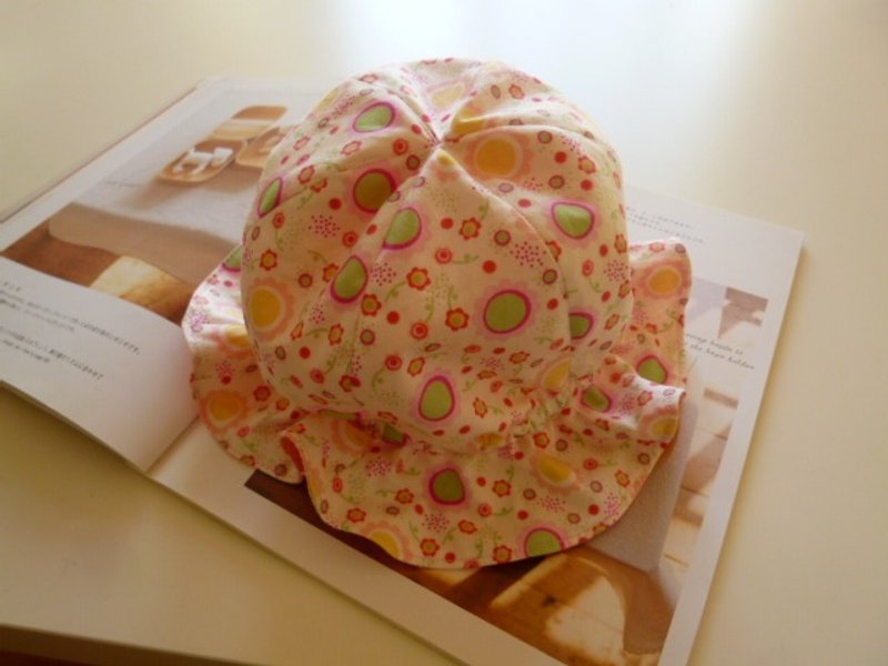圈圈花 花型嬰兒帽 嬰兒帽 - 彌月禮盒 - 棉．麻 粉紅色