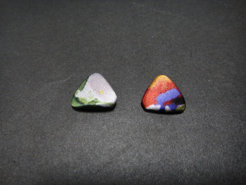 (C) render the hill _ cloth triangle button earrings random shipments [] T22BT / UZ49 - Earrings & Clip-ons - Other Materials 
