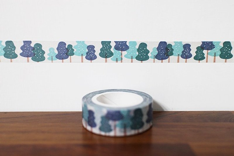Maotu-Paper Tape (Snow Forest) - Washi Tape - Paper Blue