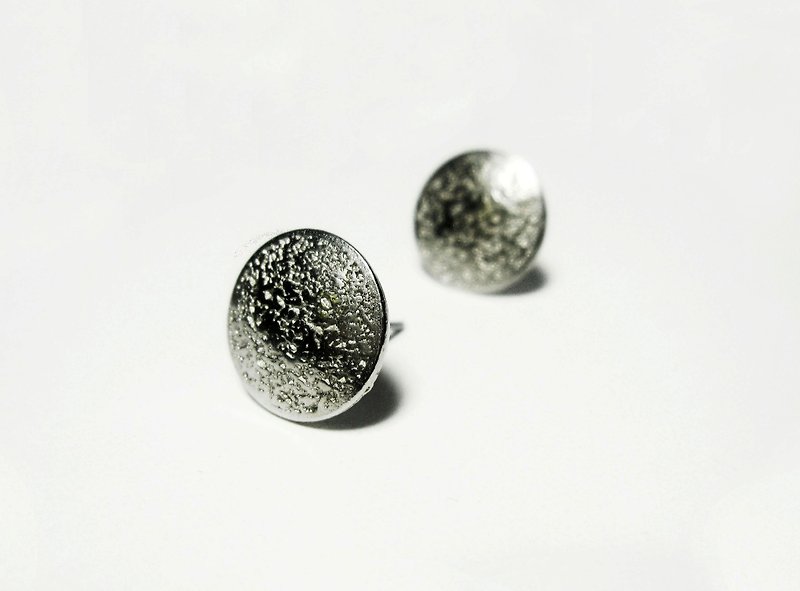 Moon landing _ earrings [needle] - ต่างหู - โลหะ สีเทา
