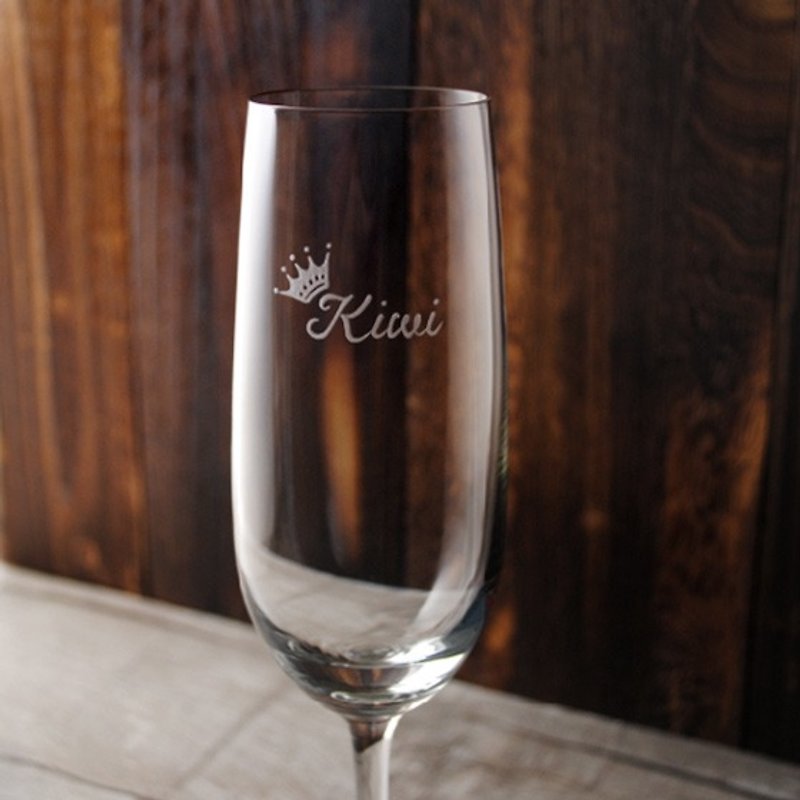 210cc [MSA] crown the Queen of champagne glasses of champagne glasses lettering queen crown - แก้วไวน์ - แก้ว สีนำ้ตาล