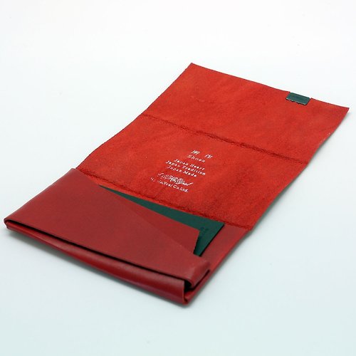 所作 SHOSA 日本手工-所作Shosa 植鞣牛皮 名片夾/卡夾 - 簡約基本款/紅