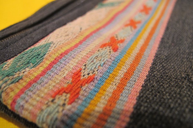 羊駝織布拼接多彩織布長方包-多彩中 - 其他 - 其他材質 多色