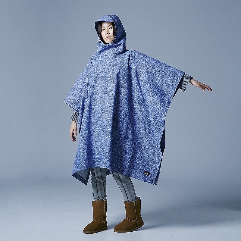 [MORR] Picnic cloak raincoat [blue tannin] - Umbrellas & Rain Gear - Waterproof Material Multicolor