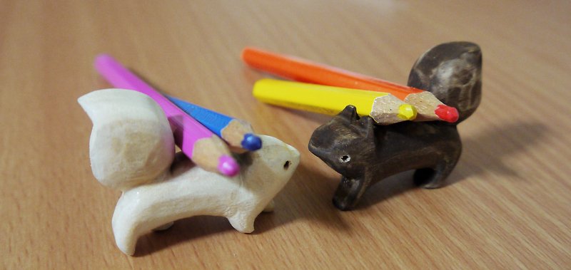 Squirrel carriage (1 Group 2 in) - Pen & Pencil Holders - Wood Brown