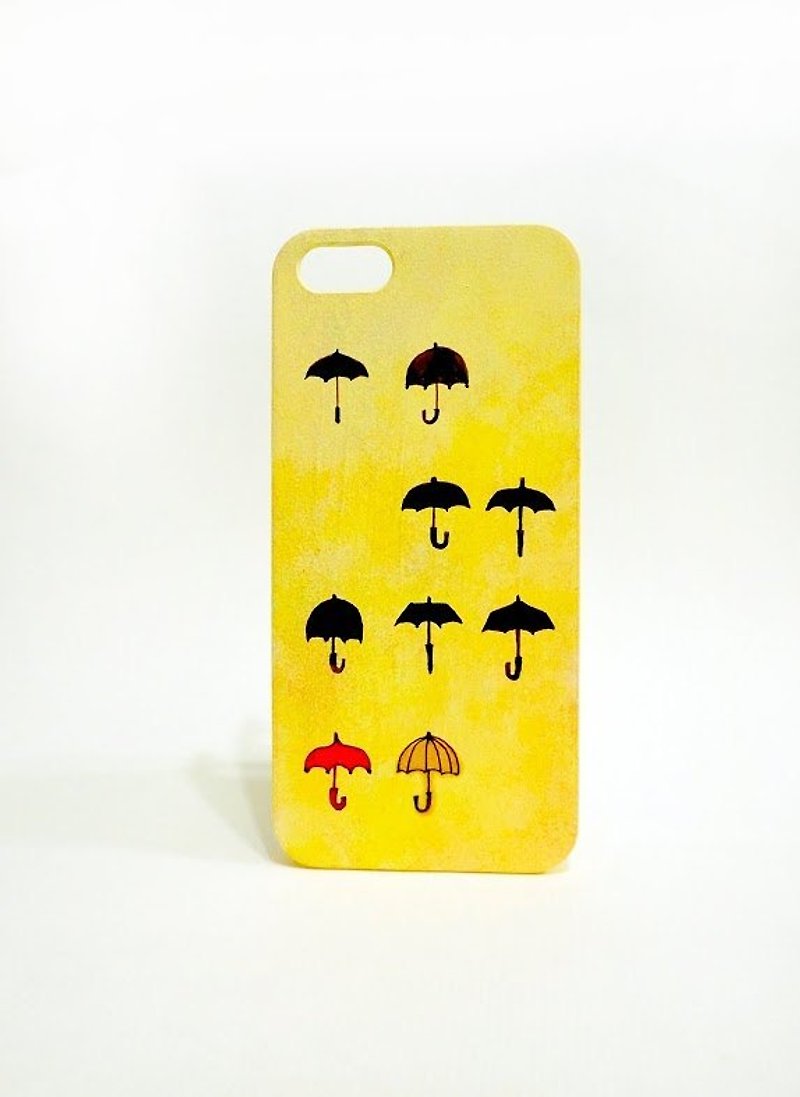 [サニー、雨 - 手描きシリーズ] iPhoneの携帯電話のシェル - スマホケース - プラスチック イエロー