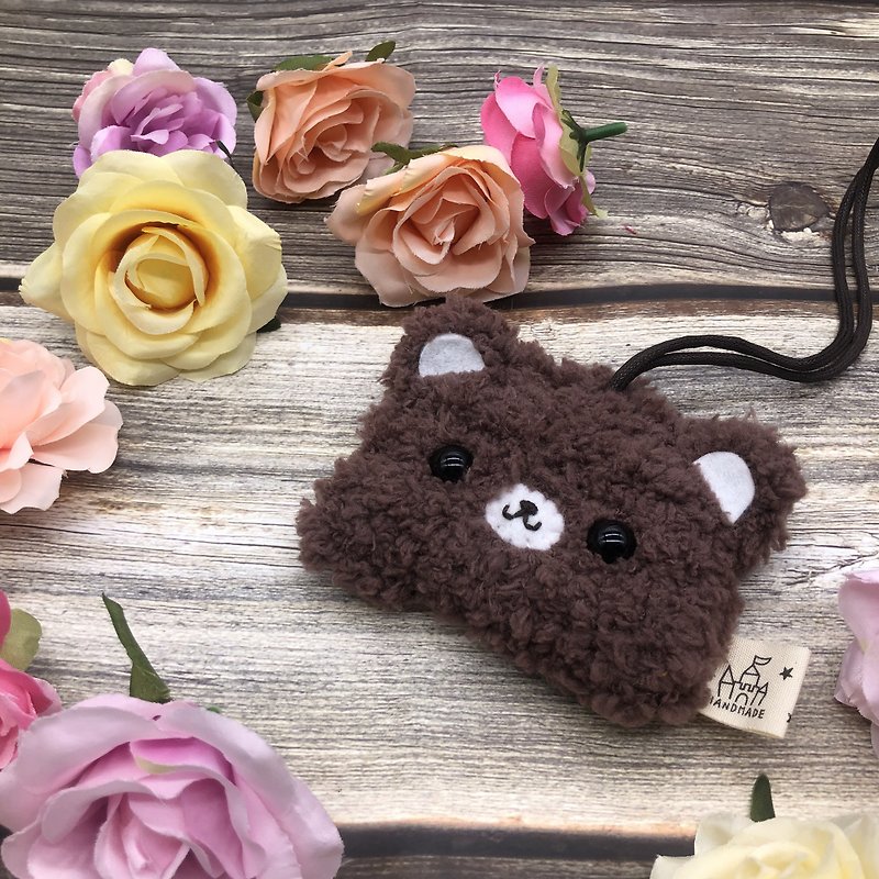 Cocoa Bear-Knitted Woolen Yarn Card Holder Card Holder Ticket Holder Square Card Holder - ID & Badge Holders - Other Materials Brown