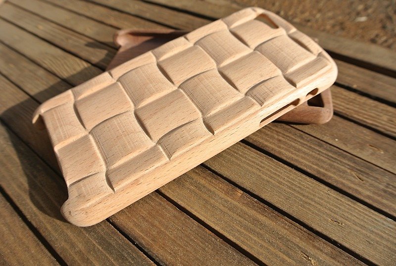 iphone6 ​​/ 6S wood wooden phone shell -3D dimensional modeling subsection (Pop style) - Beech - เคส/ซองมือถือ - ไม้ สีทอง