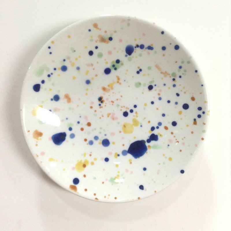 Dark blue color point - painted saucer - Small Plates & Saucers - Porcelain Multicolor