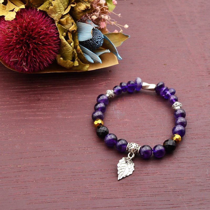 Purple Drunk | Amethyst Black Onyx | Natural Stone Bracelet - Bracelets - Gemstone Purple