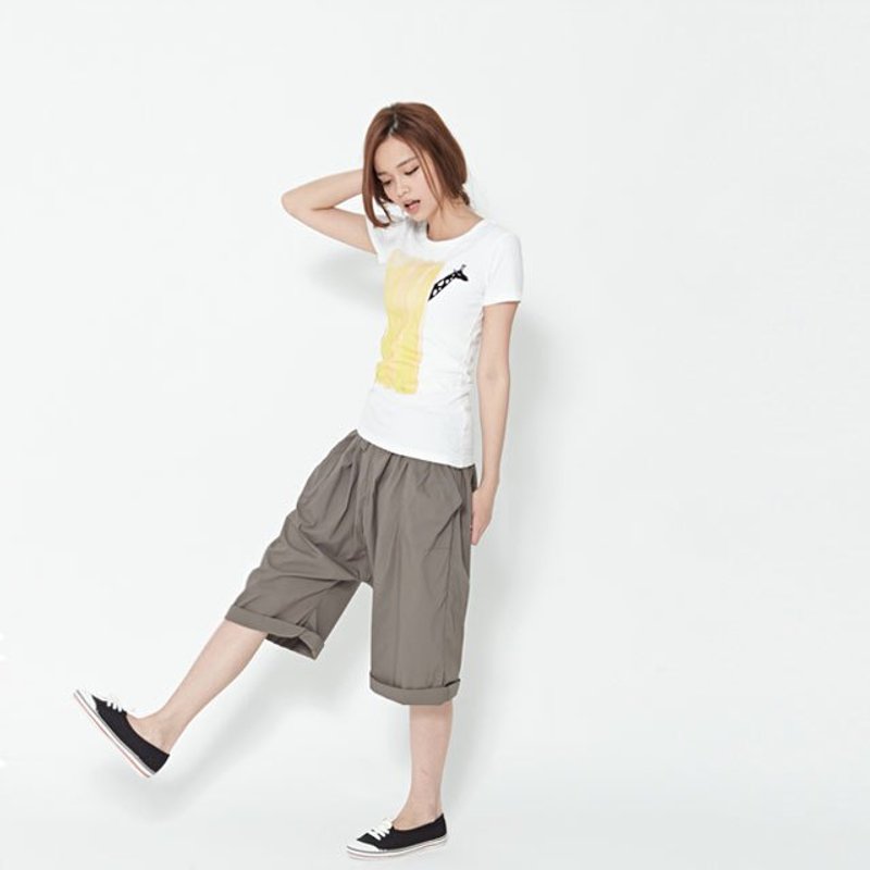 Robin bandage farmer pants / brown - กางเกงขายาว - ผ้าฝ้าย/ผ้าลินิน สีกากี