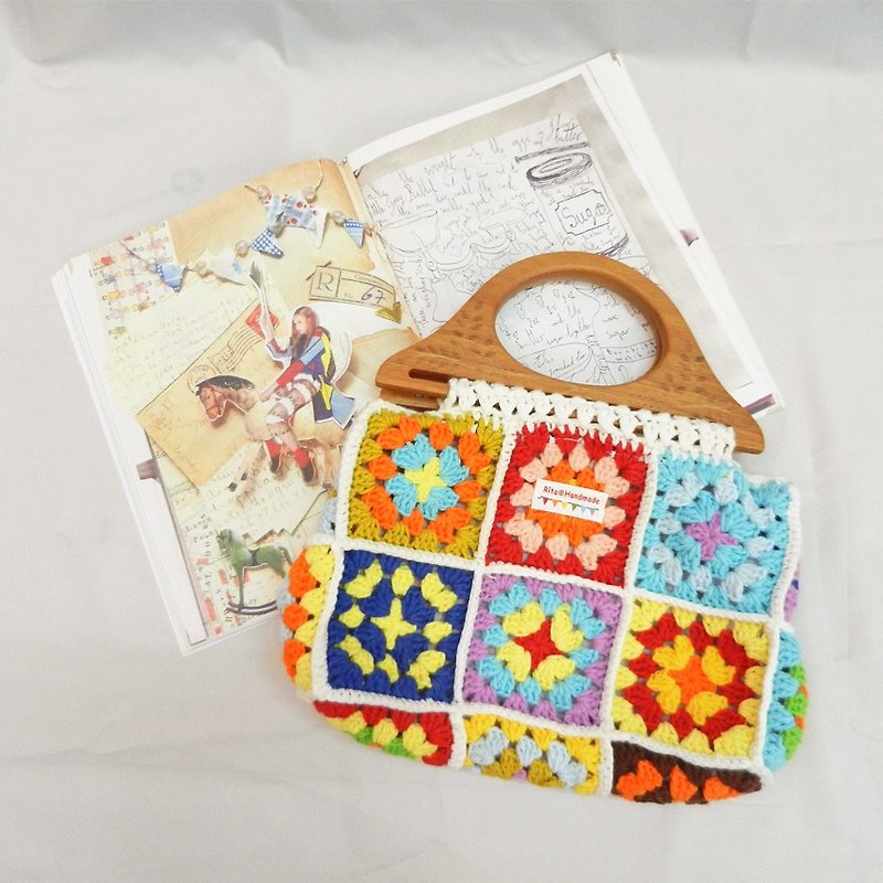 Original Series * colorful crocheted Sen Department crochet handbag small section - กระเป๋าถือ - วัสดุอื่นๆ หลากหลายสี