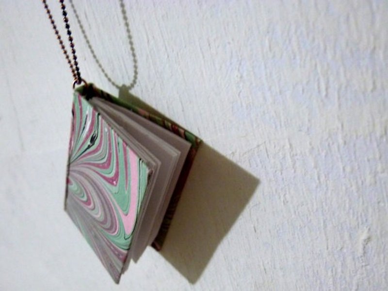Handbound Book Necklace Number One - Necklaces - Paper Multicolor