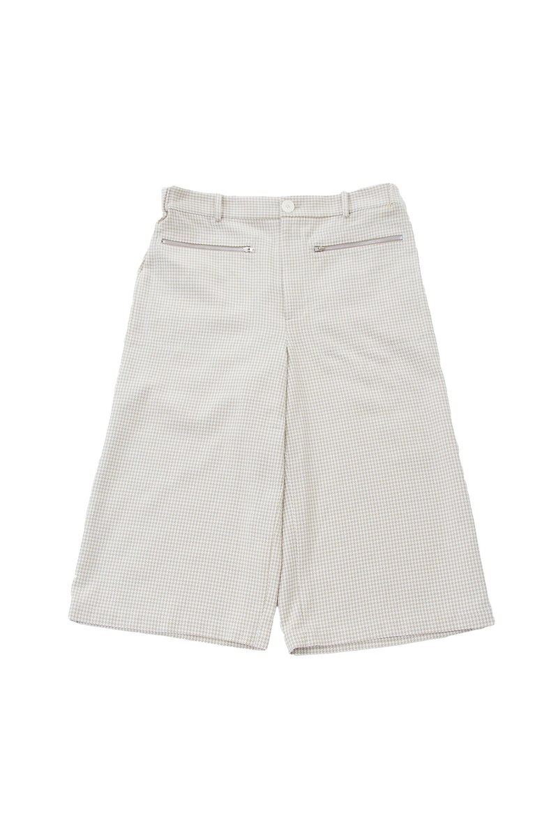 Sevenfold-Zipper pocket wide version pant (Khaki) - กางเกงขายาว - ผ้าฝ้าย/ผ้าลินิน 