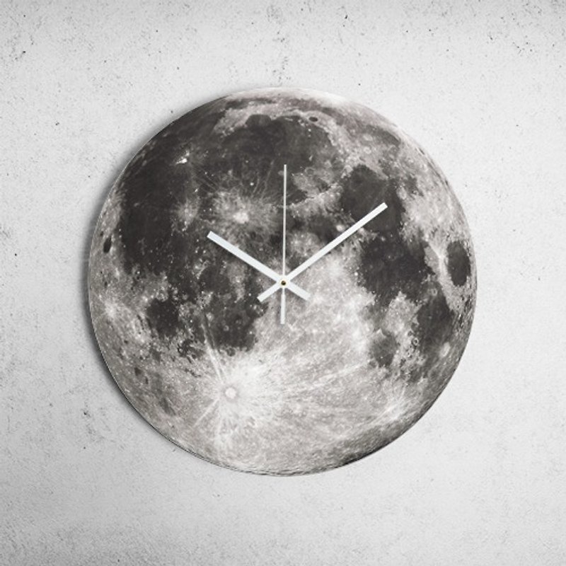 [Moon] Moon - Planet veneer wall clock SKU BP2-WLDC19 - Clocks - Wood Gray