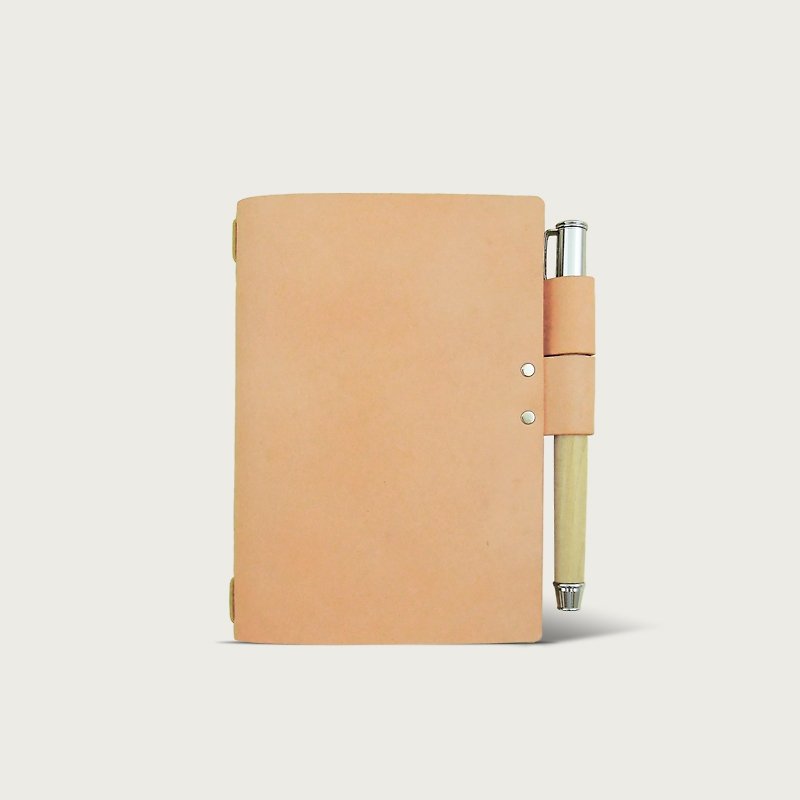 N3 mini notebook leather case-original leather color - Notebooks & Journals - Genuine Leather Orange
