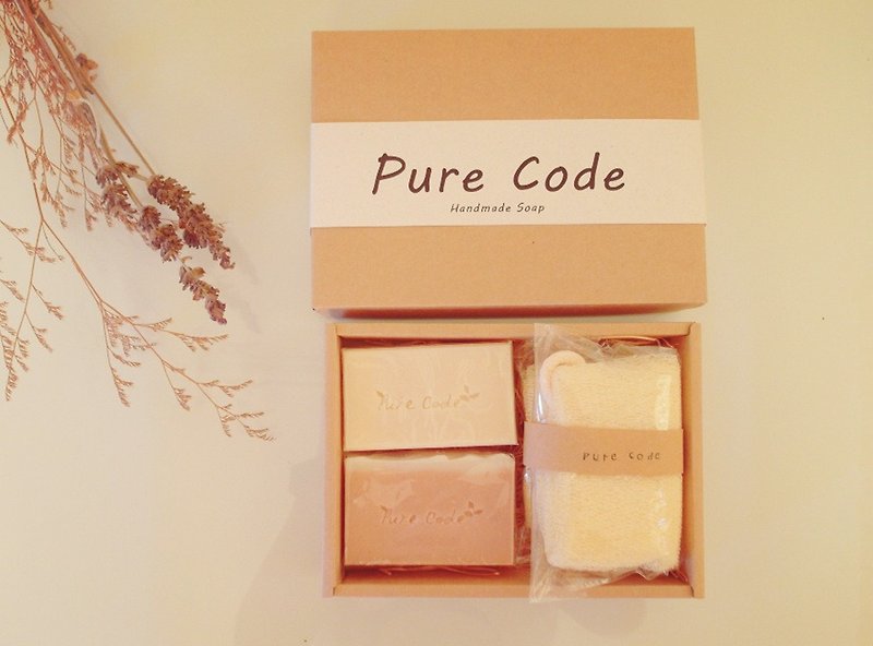 Pure Barcode - Bath Temperature Handmade Soap Gift Box (Christmas Exchange Gift) - ครีมอาบน้ำ - พืช/ดอกไม้ ขาว