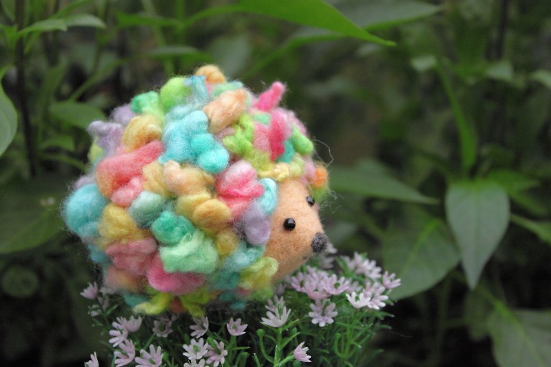 Rainbow Hedgehog decorations - ตุ๊กตา - ขนแกะ หลากหลายสี