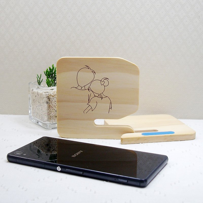Valentine's Day mug shape silicone slippery romantic 3C mobile phone holder birthday gift customization - Wood, Bamboo & Paper - Wood Brown